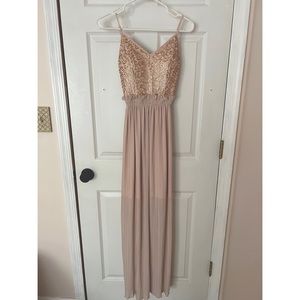 Impressions Champagne Sequin Maxi
